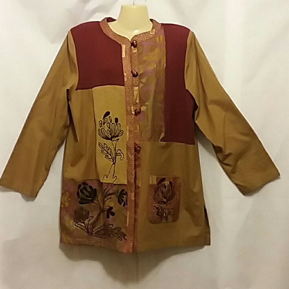 Vintage Allure Patchwork Jacket Womens Large Coll… - image 1